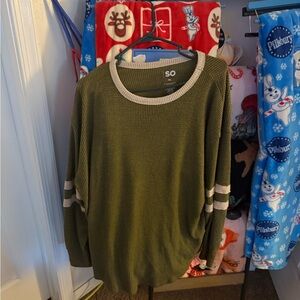 SO Women's Olive Crewneck Sweater